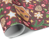 Kerst Holly, Snowflake Cookies, snoeprietjes Cadeaupapier (Rol Hoek)