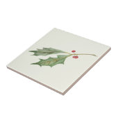 Kerst Holly Sprig Rustieke Botanische Gift Label Tegeltje (Zijkant)