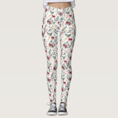 Kerst Holly, sterren en bogen Leggings (Voorkant)