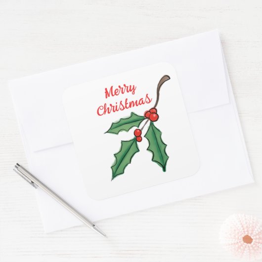 Kerst Holly Stickers (Envelop)