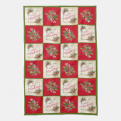 Kerst Holly Tak Keukenhanddoek (Verticaal)