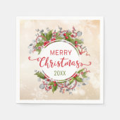 Kerst Holly Tak Papieren Servetten (Voorkant)