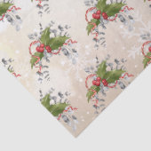 Kerst Holly Tak Tissue Paper Tissuepapier (Detail)