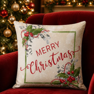 Kerst Holly Tak Worp Kussen