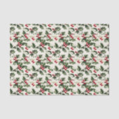 Kerst Holly tegelpatroon Tissuepapier (Voorkant)