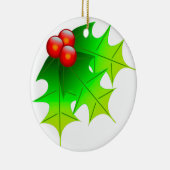 Kerst Holly Transparante Achtergrond Keramisch Ornament (Rechts)