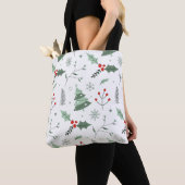 Kerst Holly & Tree Canvas tas (Dichtbij)