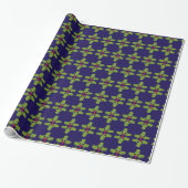 Kerst Holly twig op donkerblauw Cadeaupapier (Uitgerold)