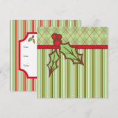 Kerst Holly Uitnodigingen (Voorkant / Achterkant)