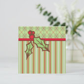Kerst Holly Uitnodigingen (Staand voorkant)