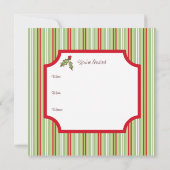 Kerst Holly Uitnodigingen (Achterkant)