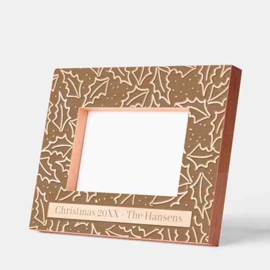  kerst Holly Wooden Gegraveerde Lijstjes (Links)