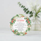 Kerst Holly Wreath Corporate Kerstfeest Kaart (Staand voorkant)