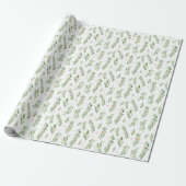 Kerst Holly Wreath Pattern Cadeaupapier (Uitgerold)