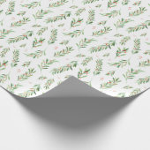 Kerst Holly Wreath Pattern Cadeaupapier (Hoek)