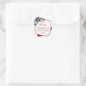 Kerst Holly Wreath Red Bulfinch Vierkante Sticker (Tas)