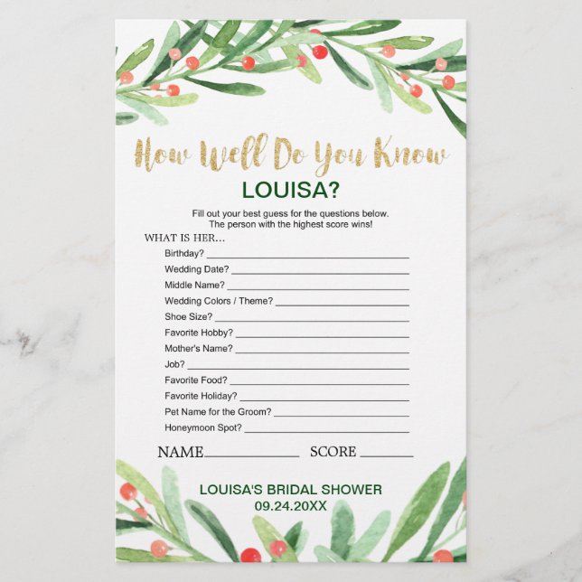 Kerst Holly Wreath wat er in je paarse spel zit (Voorkant)