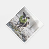 Kerst Holstein Koe Het dragen van een krans Servet (Hoek)