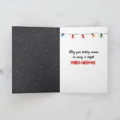 Kerst Holstein Koe met gloeiende krans Feestdagen Kaart (Binnen)