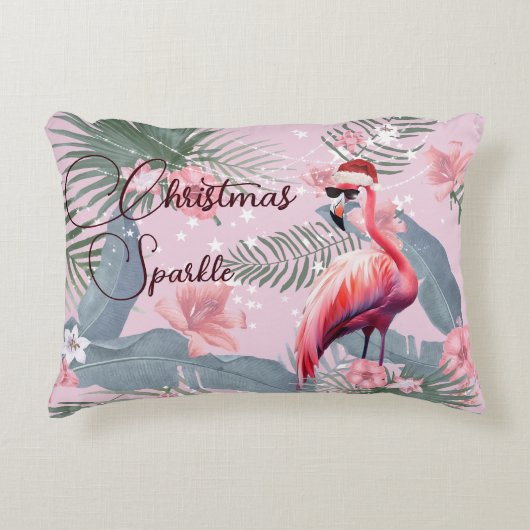 Kerst Home Accessoires Flamingo Tropical Accent Kussen (Voorkant)