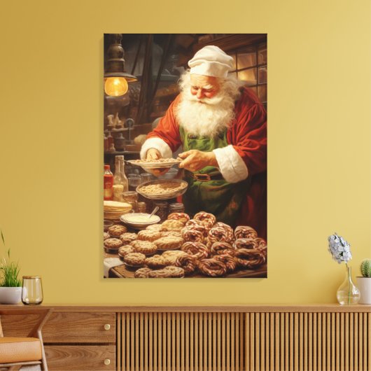 Kerst home decor Santa bakken koekjes Canvas Afdruk (Insitu (Woonkamer))