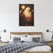 Kerst home decor Santa met lantaarn Canvas Afdruk (Insitu (Slaapkamer))