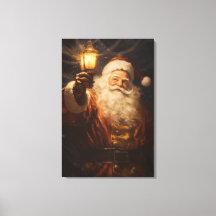 Kerst home decor Santa met lantaarn