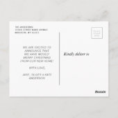 Kerst Home Moving Nieuwe Home aankondiging Briefkaart (Achterkant)