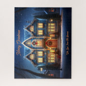 Kerst Home Sneeuwrijke Winter Night Sky Holiday Ar Legpuzzel (Verticaal)