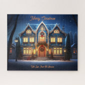 Kerst Home Sneeuwrijke Winter Night Sky Holiday Ar Legpuzzel (Horizontaal)