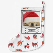 Kerst Hond Bone Huisdier Foto Puppy Kleine Kerstsok (Achterkant)