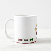 Kerst Hond Bone Paw Print Buffel Plaid Check Koffiemok (Links)