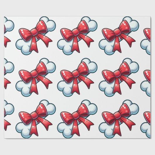 Kerst Hond Bot Wrapping Papier (Vlak)
