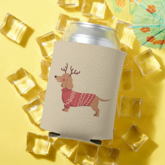 Kerst Hond Eigenaar Dachshund Cadeau Vakantie Xmas Blikjeskoeler (Insitu Zomer)