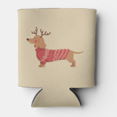 Kerst Hond Eigenaar Dachshund Cadeau Vakantie Xmas Blikjeskoeler (Voorkant)