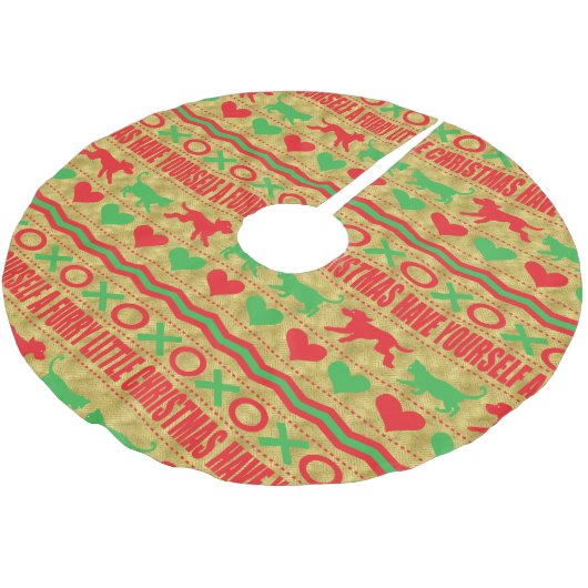 Kerst Hond en Kat Furries Kerstboom Rok (Gekanteld)