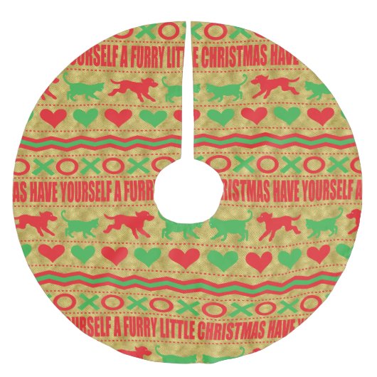 Kerst Hond en Kat Furries Kerstboom Rok (Voorkant)