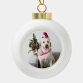 Kerst Hond foto minimaal modern Keramische Bal Ornament (Voorkant)