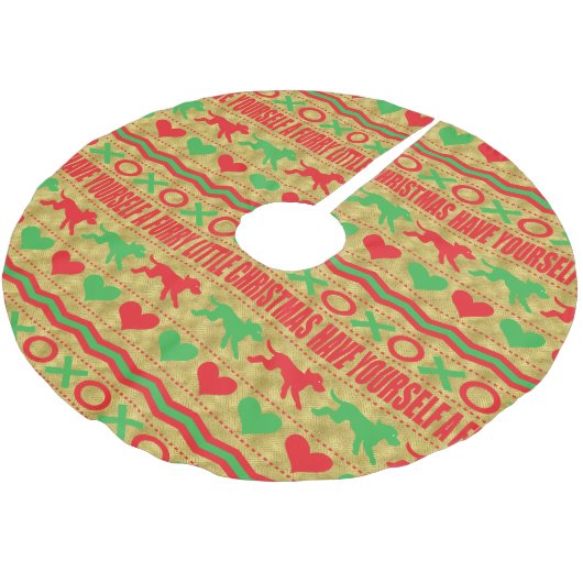 Kerst Hond Furries Kerstboom Rok (Gekanteld)