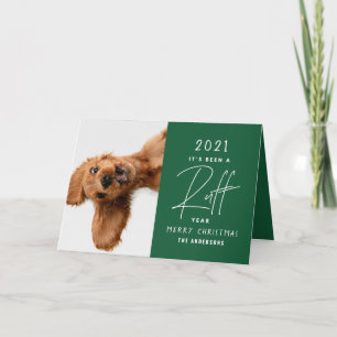 Kerst hond grappig ruff jaaroverzicht kaart