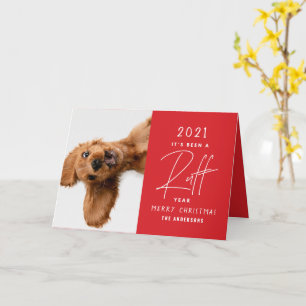 Kerst hond grappig ruff jaaroverzicht kaart