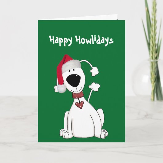 Kerst hond humor op groen kaart (Voorkant)