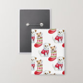Kerst hond & kat button (Voorkant / Achterkant)
