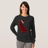 Kerst Hond Labrador Retriever Rood Betaald Buffel T-shirt (Voorkant volledig)