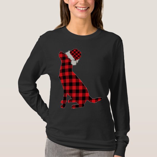 Kerst Hond Labrador Retriever Rood Betaald Buffel T-shirt (Voorkant)