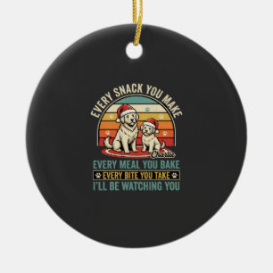 Kerst hond liefhebbers snack kijken keramisch ornament