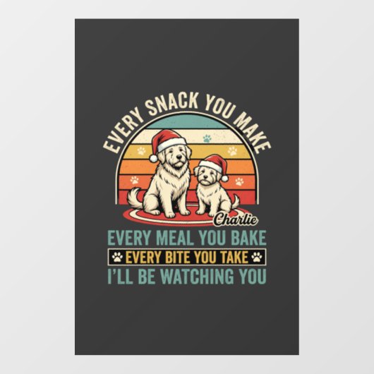 Kerst hond liefhebbers snack kijken raamsticker (Vel)