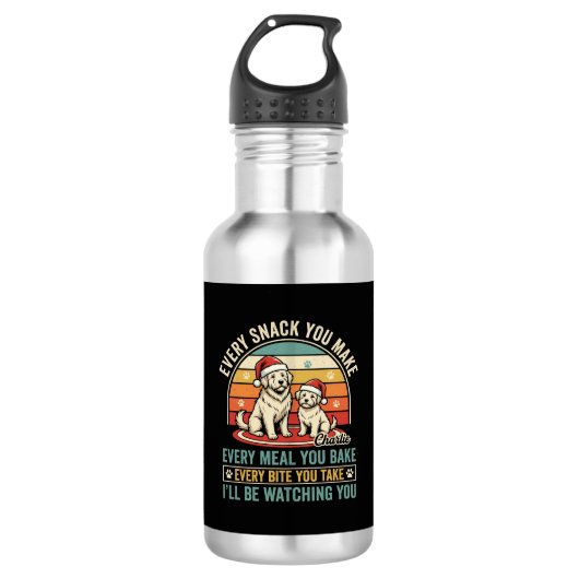 Kerst hond liefhebbers snack kijken waterfles (Voorkant)