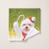 Kerst Hond met Candy Cane Bad Handdoek (Wasdoekje)
