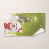 Kerst Hond met Candy Cane Bad Handdoek (Handdoek)